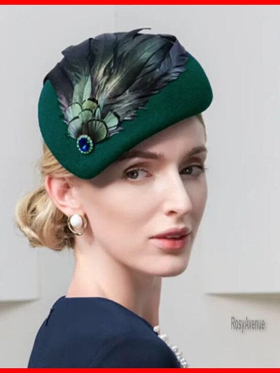 Vintage Wool Beret with Veil, Adjustable Fit, 100% Wool Felt, 7.1\